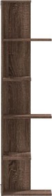 vidaXL Γωνιακή Ραφιέρα Τοίχου Καφέ Δρυς 36,5x36,5x140 εκ. Επεξ. Ξύλο