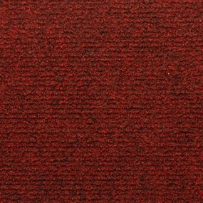 vidaXL Πατάκια Σκάλας 15 τεμ. Κόκκινα 65x21x4 εκ. Βελονιασμένο Ύφασμα