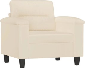 vidaXL Πολυθρόνα Μπεζ 60 εκ. από Ύφασμα Μικροϊνών