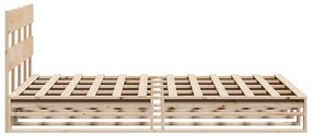 vidaXL Σκελετός Κρεβατιού Χωρίς Στρώμα 140x200 εκ Μασίφ Ξύλο Πεύκου