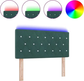 vidaXL LED κεφαλάρι με κεφαλάρι Σκούρο Πράσινο 100 cm Πολυεστέρας