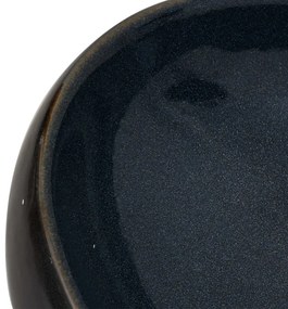 vidaXL Νιπτήρας Οβάλ Μαύρος και Μπλε 59 x 40 x 15 εκ. Κεραμικός