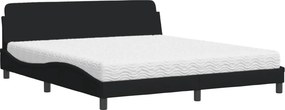 vidaXL Κρεβάτι με Στρώμα Dover Μαύρο 180x200 εκ. Υφασμάτινο