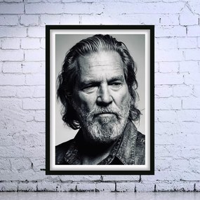 Πόστερ &amp; Κάδρο Jeff Bridges PRT011 40x50cm Μαύρο Ξύλινο Κάδρο (με πόστερ)