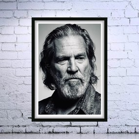 Πόστερ &amp; Κάδρο Jeff Bridges PRT011 22x31cm Μαύρο Ξύλινο Κάδρο (με πόστερ)