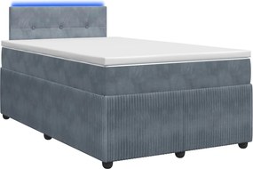 vidaXL Κρεβάτι box spring με στρώμα Σκούρο Γκρι 120 x 190 cm Βελούδο