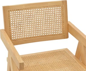 Πολυθρόνα Winslow pakoworld φυσικό rubberwood 52x59x79εκ