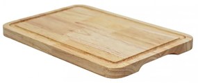 Ξύλινο Πλατώ Σερβιρίσματος Rubberwood Με Αυλάκι 33x42, 50 Εκ.