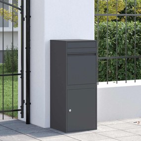 vidaXL Θυρίδα Πακέτων με αποθήκευση Ανθρακί 41 x 38 x 103 εκ Ατσάλι