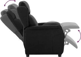 vidaXL Ανακλινόμενη πολυθρόνα Μαύρο 66.5 x 94 x 101.5 εκ Πολυεστέρας