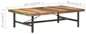 vidaXL Τραπεζάκι Σαλονιού 142 x 90 x 42 εκ από Μασίφ Ανακυκλωμένο Ξύλο
