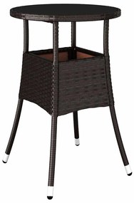 vidaXL Σέτ φαγητού για κήπο 3 pcs Καφέ Πολυ ράταν