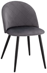 Καρέκλα Oded HM8731.11 49x57x79 Grey-Black Βελούδο, Μέταλλο