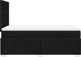 vidaXL Κρεβάτι Boxspring με Στρώμα Μαύρο 120x200 εκ. Υφασμάτινο
