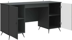 vidaXL Γραφείο με ράφι Μαύρο 142,5 x 50 x 75 εκ. Επεξεργασμένο Ξύλο