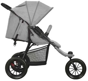 vidaXL Καρότσι Μωρού Ανοιχτό Γκρι Ατσάλινο