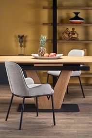 UMBERTO table natural oak, leg natural oak/black DIOMMI V-CH-UMBERTO-ST