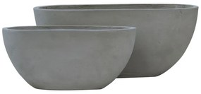 FLOWER POT-4 Set 2 τεμαχίων Cement Grey 56x27x26cm - 76x34x32cm Ε6303,S