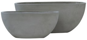 FLOWER POT-4  Set 2 τεμαχίων Cement Grey  56x27x26cm - 76x34x32cm [-Γκρι-] [-Artificial Cement (Recyclable)-] Ε6303,S