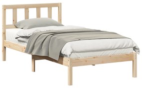 vidaXL Σκελετός Κρεβατιού Καφέ 75 x 190 cm Μασίφ ξύλο πεύκου