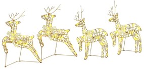 vidaXL LED Ελάφια με 80 LED 4 pcs Χρυσό PET