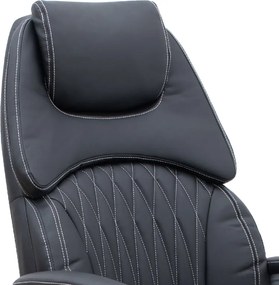 Καρέκλα γραφείου διευθυντική Duke Megapap από τεχνόδερμα χρώμα μαύρο 72x70x120/125εκ.