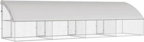 vidaXL Κλουβί Σκύλου 4 pcs Ασημί 8 x 2 x 2 m Γαλβανισμένος χάλυβας