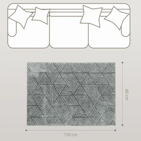 HOMCOM Χαλί σαλονιού μοντέρνου στυλ, πλενόμενο χαλί 150 x 80 cm σκούρο γκρι