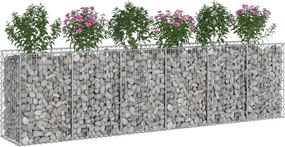 vidaXL Ανασηκωμένο κρεβάτι gabion 2 pcs Ασημί