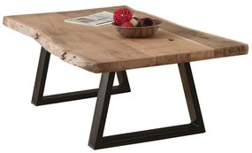 WOODWELL LIZARD Τραπεζάκι Σαλονιού Καθιστικού, Μέταλλο Βαφή Μαύρο, Ξύλο Ακακία Φυσικό 115x65x40cm ΕΑ7101