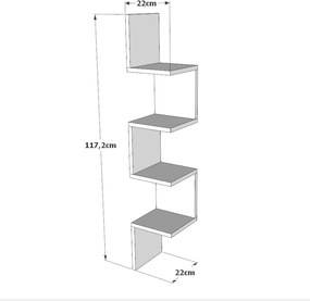 Ράφι Τοίχου Λευκό WL9 22x22x117,2