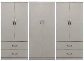 Ντουλάπα εξάφυλλη Athos pakoworld λευκή 240x42x180εκ