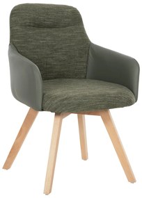 ΠΟΛΥΘΡΟΝΑ ΤΡΑΠΕΖΑΡΙΑΣ DEW HM9848.05 ΥΦΑΣΜΑ & PU ΣΕ ΠΡΑΣΙΝΟ-ΞΥΛΟ ΟΞΙΑΣ ΠΟΔΙΑ 56,5x62x81,5Υεκ.