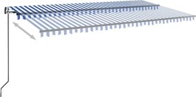 vidaXL Τέντα Συρόμενη Αυτόματη Μπλε / Λευκό 600x350 εκ.
