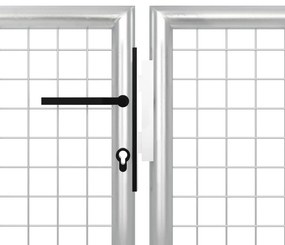 vidaXL Πόρτα Κήπου Ασημί 400x150 εκ. από Ατσάλι