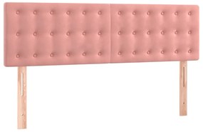 vidaXL Κρεβάτι Boxspring με Στρώμα Ροζ 140x190 εκ. Βελούδινο