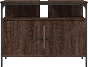 vidaXL Ντουλάπι Νιπτήρα Μπάνιου Καφέ Δρυς 80x30x60 εκ. Επεξ. Ξύλο