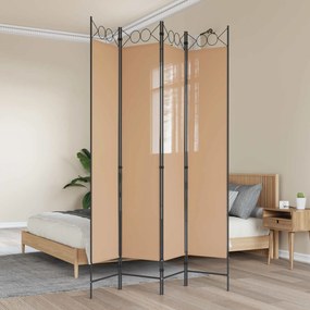 vidaXL 4-Πίνακας Διαχωριστικός Μπεζ 160 x 220 cm Ύφασμα