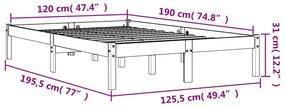 ΠΛΑΙΣΙΟ ΚΡΕΒΑΤΙΟΥ ΚΑΦΕ ΚΕΡΙΟΥ 120X190 ΕΚ. ΑΠΟ ΜΑΣΙΦ ΞΥΛΟ ΠΕΥΚΟΥ 844839