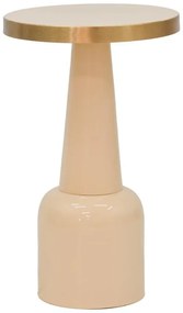 Βοηθητικό τραπέζι Easyful Inart κρεμ-χρυσό μέταλλο Φ36x58εκ 36x36x58 εκ.