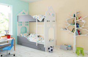 Παιδική Κουκέτα με Συρτάρι  House II  Grey  80x180cm  BC50021 BabyCute (Δώρο τα Στρώματα)