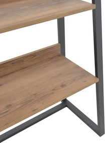 Βιβλιοθήκη Ryder pakoworld καρυδί-μαύρο 75x36x185εκ