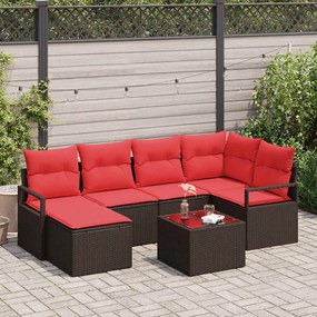 vidaXL Σετ Καναπέ 7 pcs Καφέ συνθετικό ρατάν