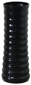 MarHome ΓΥΑΛΙΝΟ ΒΑΖΟ ΡΙΓΕ ΜΑΥΡΟ Υ30cm 15/ΚΙΒ  15-17830