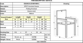 SPOT Πολυθρόνα Πτυσσόμενη Ξύλο Acacia   2τμχ