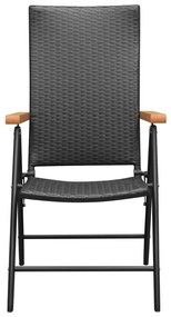 Καρέκλες Εξωτερικού Χώρου 4 τεμ. Μαύρες από Συνθετικό Ρατάν - Μαύρο