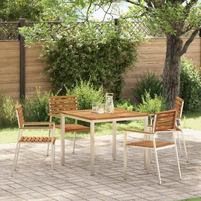vidaXL Καρέκλα Κήπου 4 pcs Καφέ 56 x 54.5 x 87 εκ. Μασίφ ξύλο ακακίας