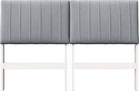 vidaXL Ταπετσαρισμένο κεφαλάρι Ανοιχτό γκρι 140 cm