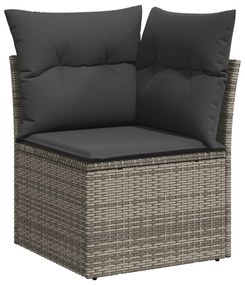 vidaXL Set Καναπέ Κήπου  10 τεμαχίων με μαξιλάρια Γκρι Πολυ Ρατάν