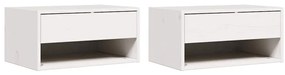 vidaXL Κομοδίνο 2 pcs Λευκό 50 x 32.5 x 24 εκ Μασίφ ξύλο πεύκου